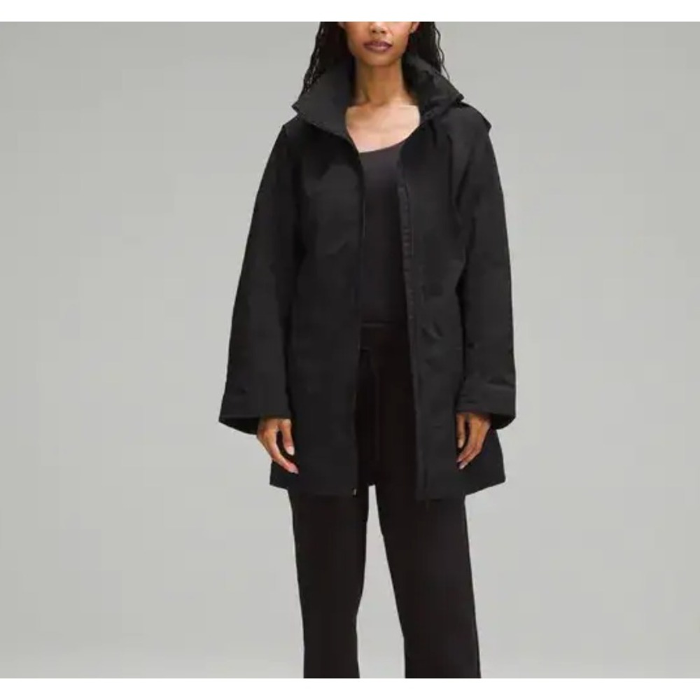 Lululemon Hooded Mid-Length Utility Rain Jacket Womens XL LW4CE4S